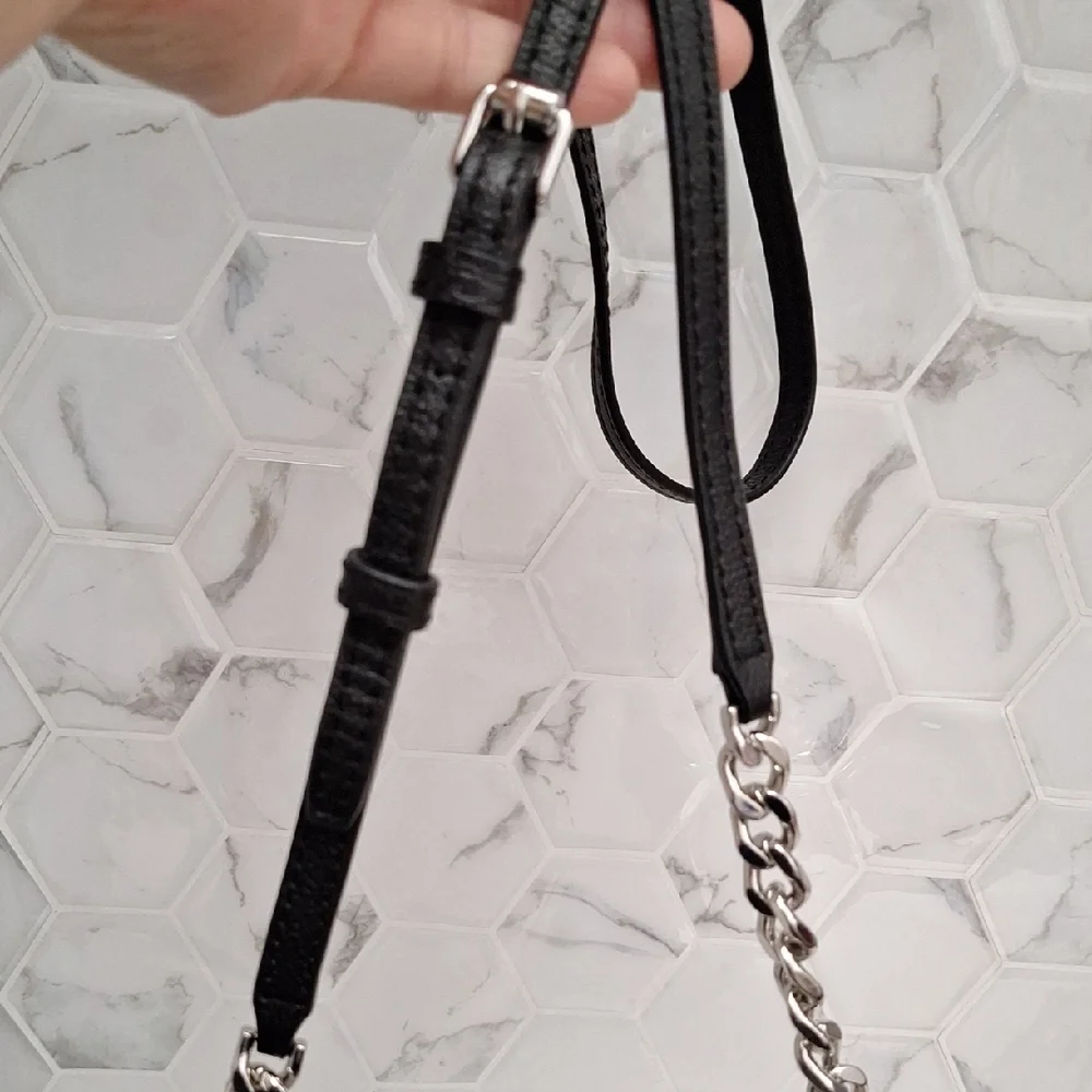 Rebecca Minkoff Black Crossbody Bag with Silver Chain - Picture 14 of 14